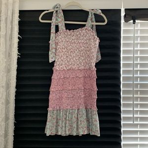 LoveShackFancy Smocked Mini Dress